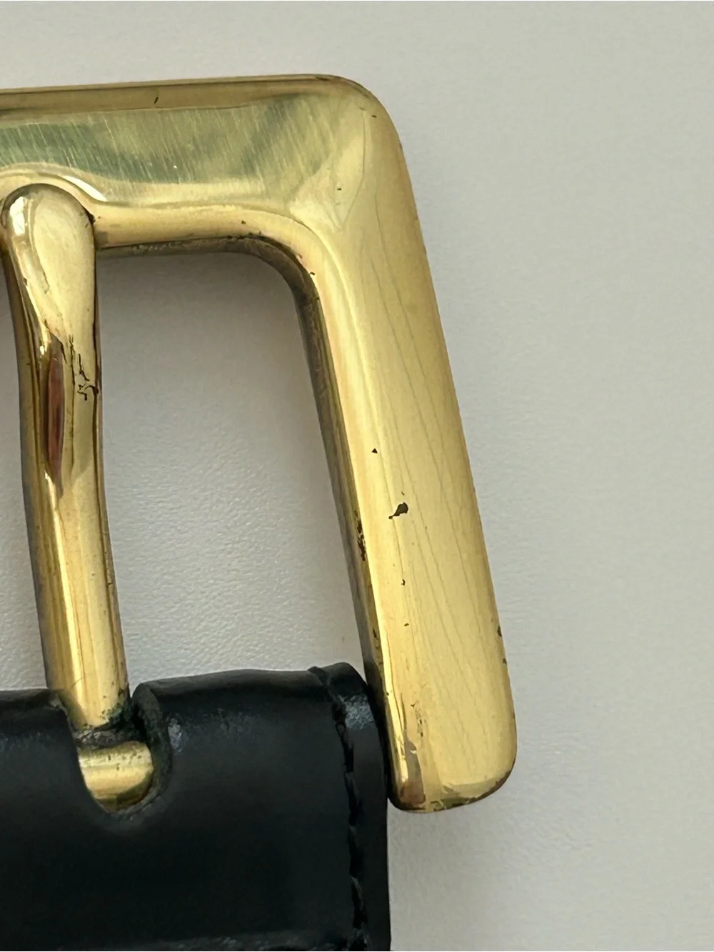 Vintage Coach Black Leather Belt USA Brass Buckle Polished Cowhide #8510 1” Wide